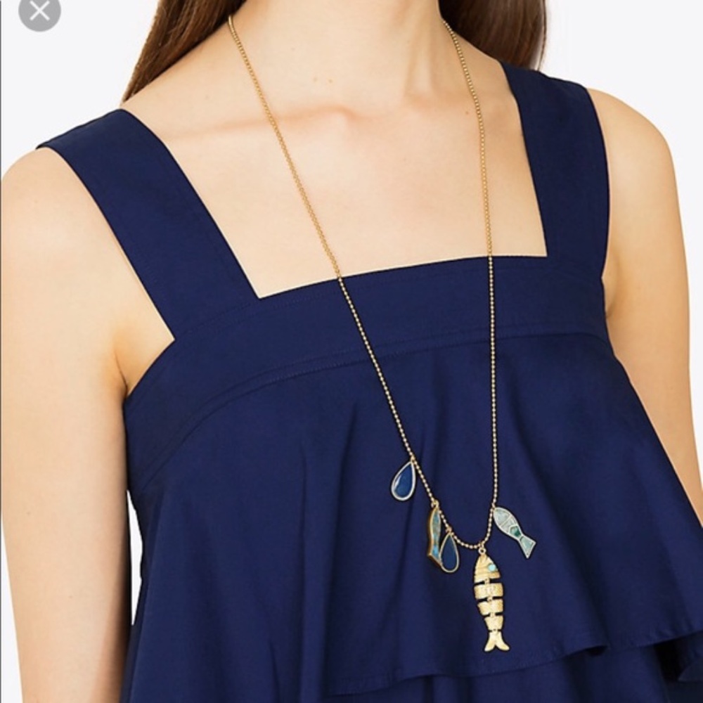 NEW Tory Burch Fish Charm Necklace